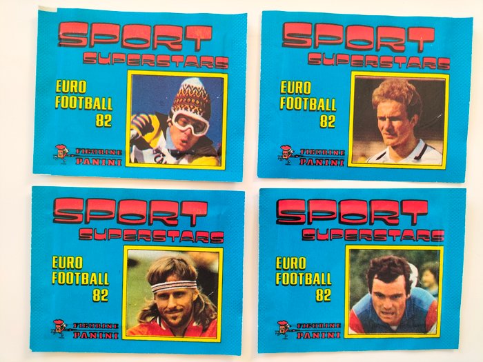 Panini - Sport Superstars 1982 - Duran/Borg/Nastase/Zico/Keegan/Piquet/Etc - 4 Sealed packs + 118 Loose stickers