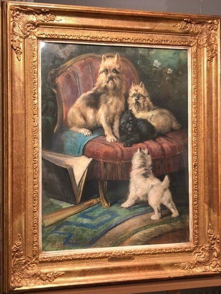 Henriette Ronner-Knip (1821-1909) - "Honden op een sofa"