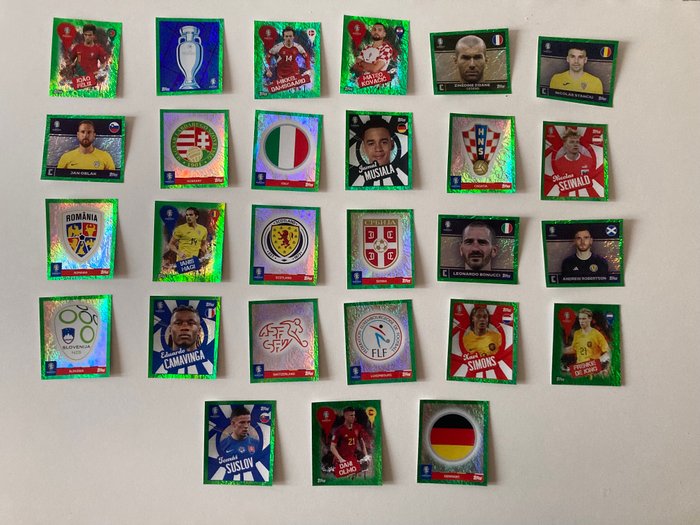 2024 Topps UEFA Euro Stickers All Green Parallels incl. Zidane - 27 Sticker - Næsten så god som ny (NM)