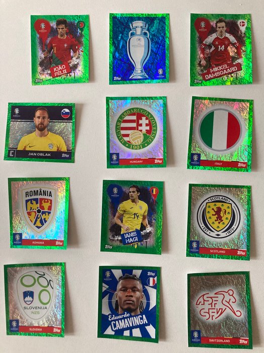 2024 Topps UEFA Euro Stickers All Green Parallels incl. Zidane - 27 Sticker - Næsten så god som ny (NM)