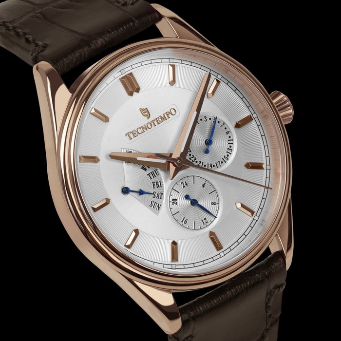 Tecnotempo - "Multihands" - Big Calendar  - 39mm - Limited Edition - TT.50MH.GLB (gold tone) - Mænd - 2011-nu