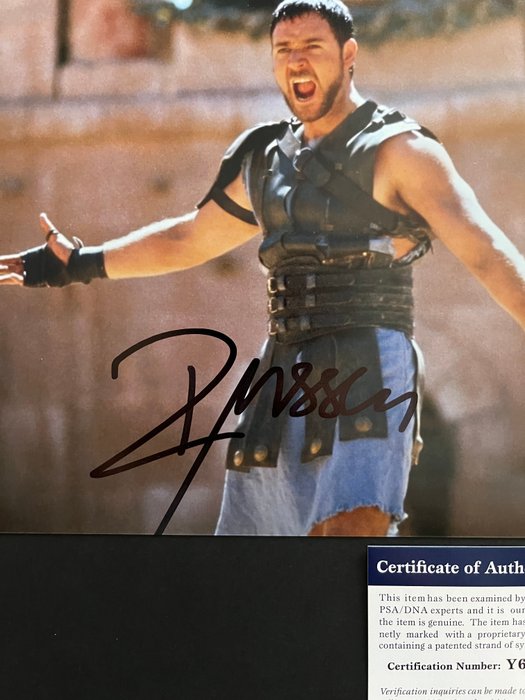 Gladiator, Russell Crowe (Maximus) - Signed in Person - with PSA/DNA Certificate - Autograph, photo - No Reserve!