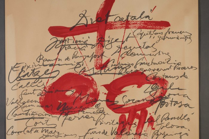 Antoni Tapies - Cartel de Antoni Tàpies Dret civil de Catalunya 1986. Firmado y fechado por Tàpies - 1980‹erne