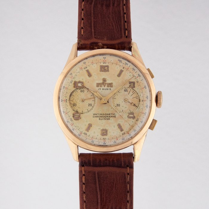 Hever - 18Kt Chronograph Wristwatch - Unisex - 1950-1959