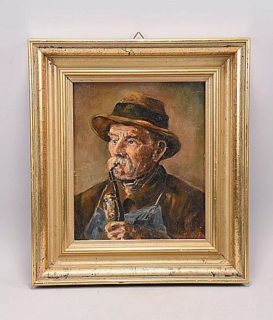 Richard Meiring (1850-1930) - The old man with pipe - NO RESERVE