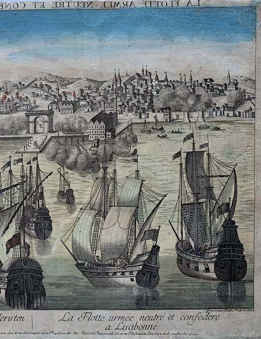 Europa - Portugal; Balthazar Frederic Leizelt - La flotte armée neutré et confedere a Lisabonne - 1750