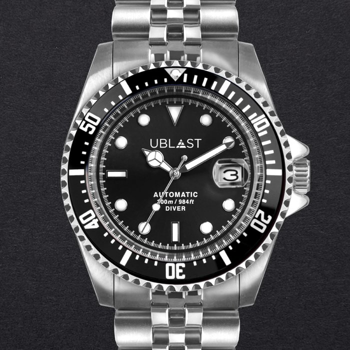 Ublast - Diver 30 ATM Black - UB3D4411BK - Jubilee Straps - Mænd - Ny