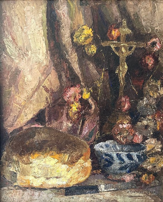 Auguste van Steenacker (1890-1965) - Still life with crucifix