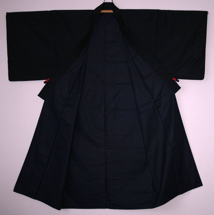 Japansk mænds kimono håndvævet - Silke - Japan - Shōwa-periode (1926-1989)