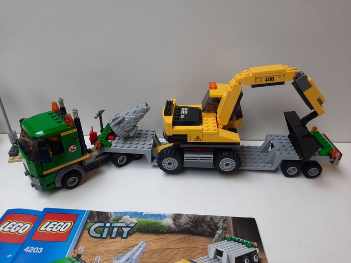 Lego - City - 3179+4203 - Reparatietruck + Graafmachinetransport