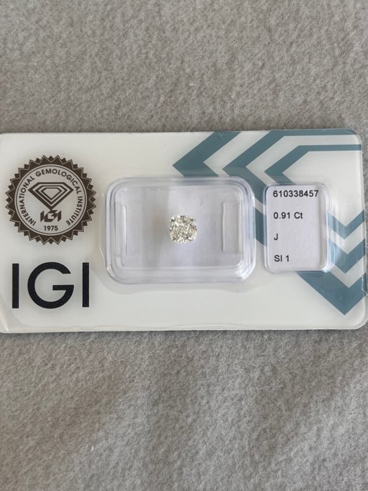 1 pcs Diamant  (Natur)  - 091 ct - Pude - J - SI1 - International Gemological Institute (IGI)