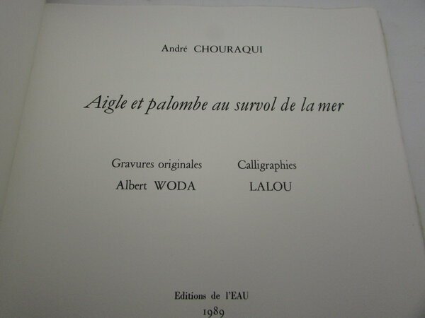 André Chouraqui / Albert Woda / Franck Lalou - Aigle et palombe au survol de la mer - 1989