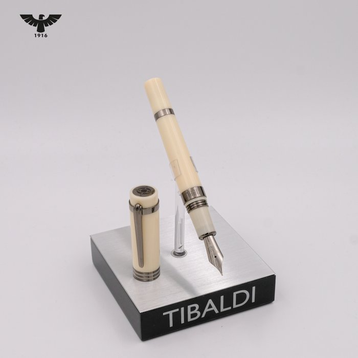 Tibaldi - Classic - Ivory  Ruthenium Trims + Wallet GIFT!! - Fyldepen