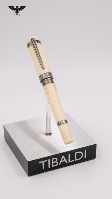 Tibaldi - Classic - Ivory  Ruthenium Trims + Wallet GIFT!! - Fyldepen