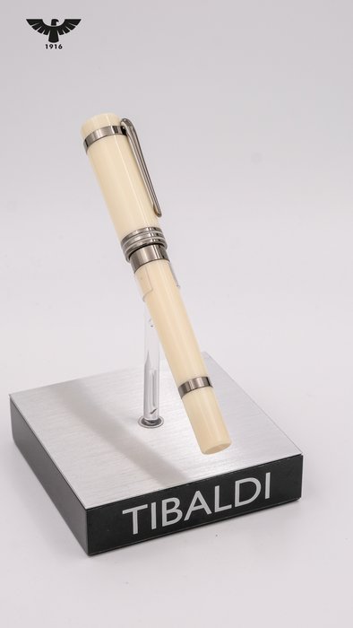 Tibaldi - Classic - Ivory  Ruthenium Trims + Wallet GIFT!! - Fyldepen