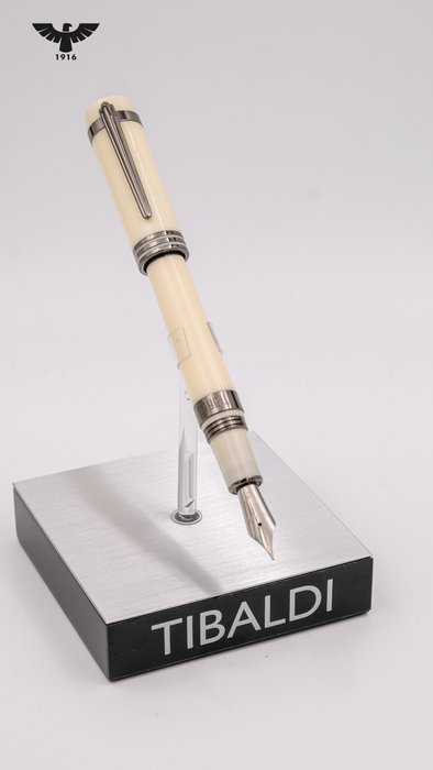 Tibaldi - Classic - Ivory  Ruthenium Trims + Wallet GIFT!! - Fyldepen