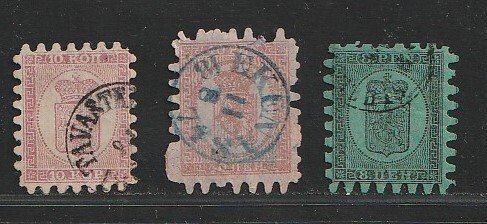 Finland 1860/1866 - Flere bedre klassiske værdier - Michel 4A, 4B, 6