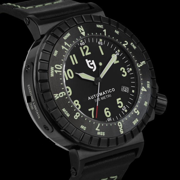 Tecnotempo - Diver's 300M WR "Aviator" - Limited Edition - - TT300GNN (All Black) - Mænd - 2011-nu