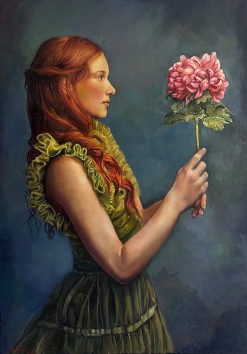 Sajed Ebrahimizade - A girl with a flower branch