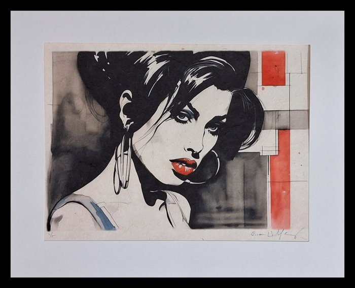 Amy Winehouse by artist Emma Wildfang -  Fine Art High-Quality Giclée - Begrænset oplag - 2024