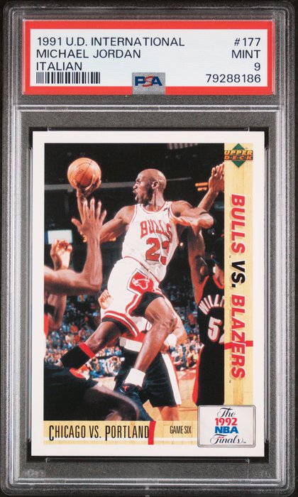 1991/92 Upper Deck NBA International Michael Jordan #177 PSA 9 Graded card