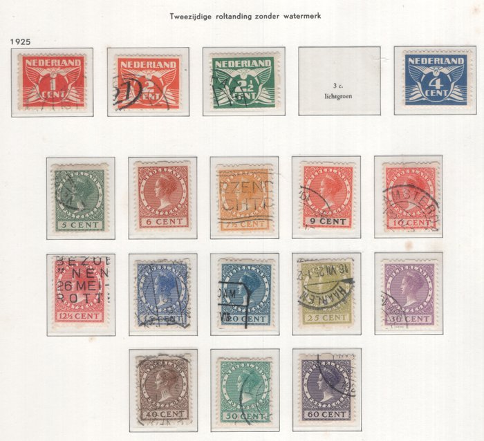 Holland 1925/1933 - Udvalg af rulleportioner inklusive børnefrimærker - NVPH R1/R101