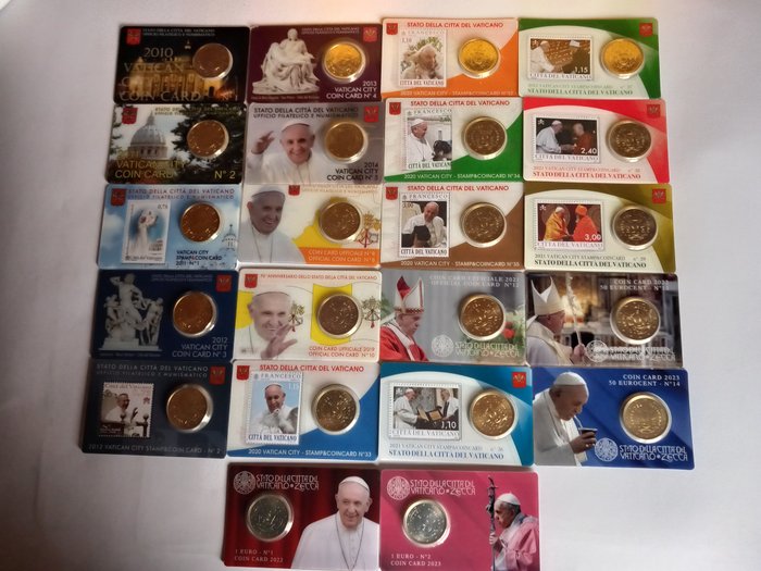 Vatikanstaten 50 Cent 2012/2023 (22 coincards)  (Ingen mindstepris)