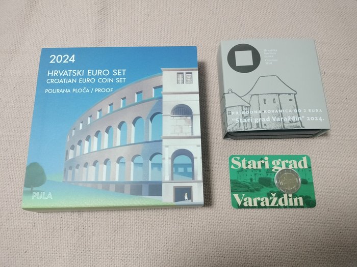 Kroatien. Proof Set / 2 Euro 2024 (3 items)