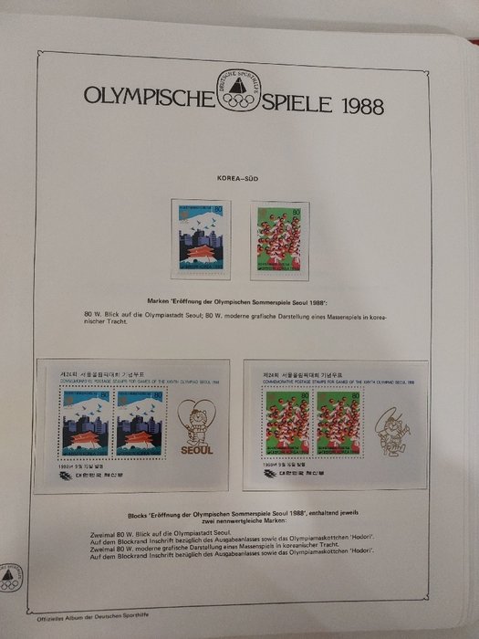 Verden 1988/1988 - Olympics 1988 - Olympiske Lege temaark i 2 ringbind