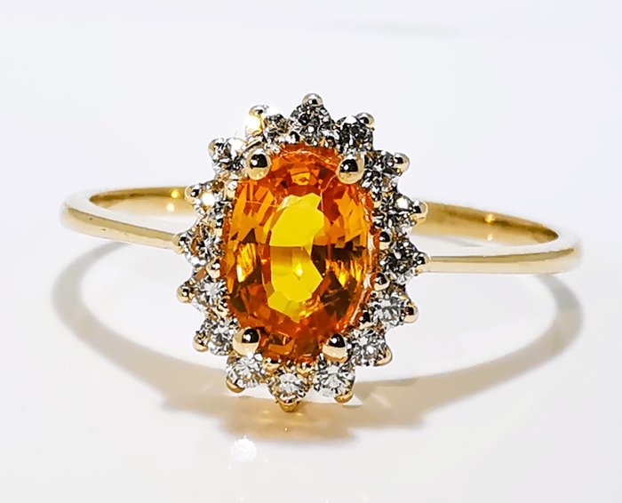 Ingen mindstepris - Ring - 14 karat Gulguld Safir