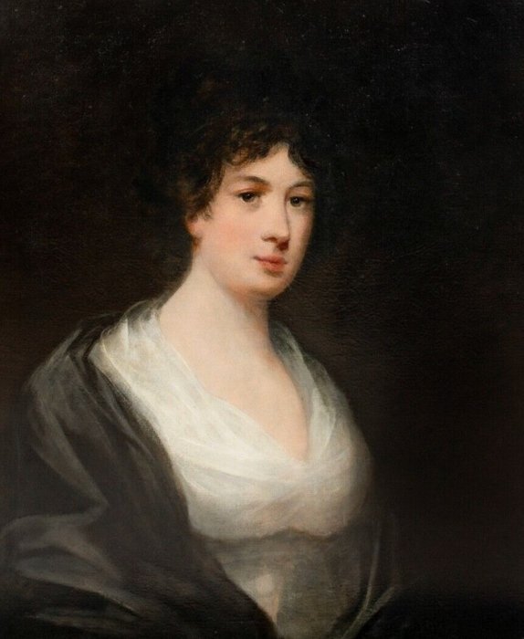 Sir William Beechey RA (1753-1839), Circle of - A late 18th half-length portrait of a young lady in period costume