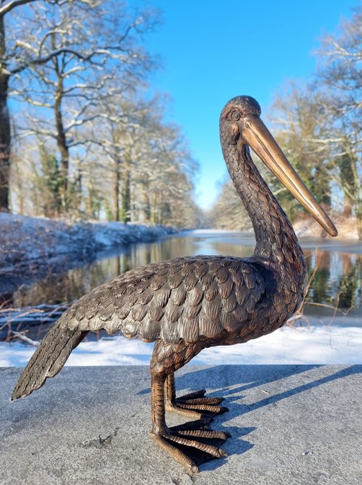 Skulptur, Lifelike Pelican - 54 cm - Bronze