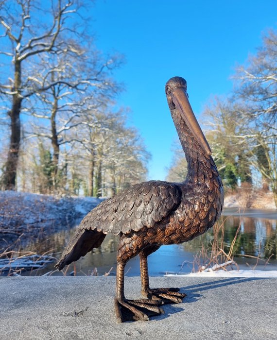 Skulptur, Lifelike Pelican - 54 cm - Bronze