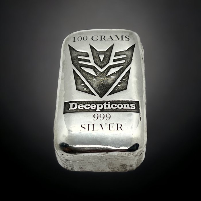 100 gram - Sølv 999 - -No Reserve- Transformers Decepticons  (Ingen mindstepris)