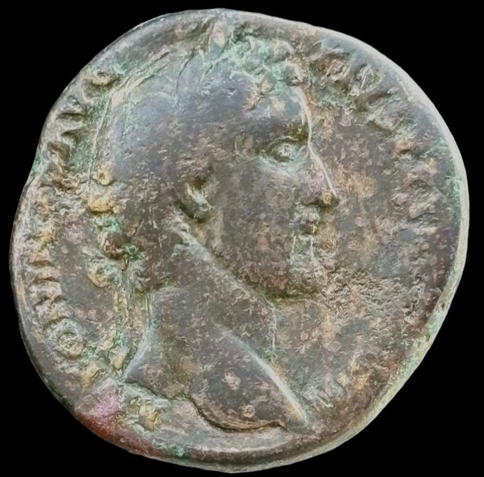 Romarriket. Antoninus Pius (138-161.. Sestertius Roma - IMPERATOR II, Fides (S39-002)  (Ingen mindstepris)