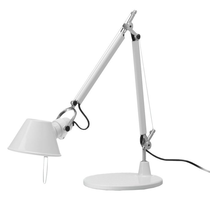 Artemide - Michele De Lucchi - Skrivebordslampe - Tolomeo Mini hvid - Aluminium, Stål - A005920 + A008620