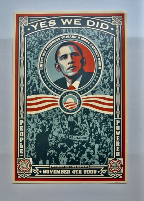 Shepard Fairey (OBEY) (1970) - Obama Yes We Did Numbered Edition + Bonus