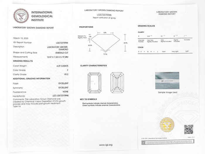 Øreringe - 14 karat Hvidguld -  8.78ct. tw. Diamant (Laboratoriedyrket) - Diamant