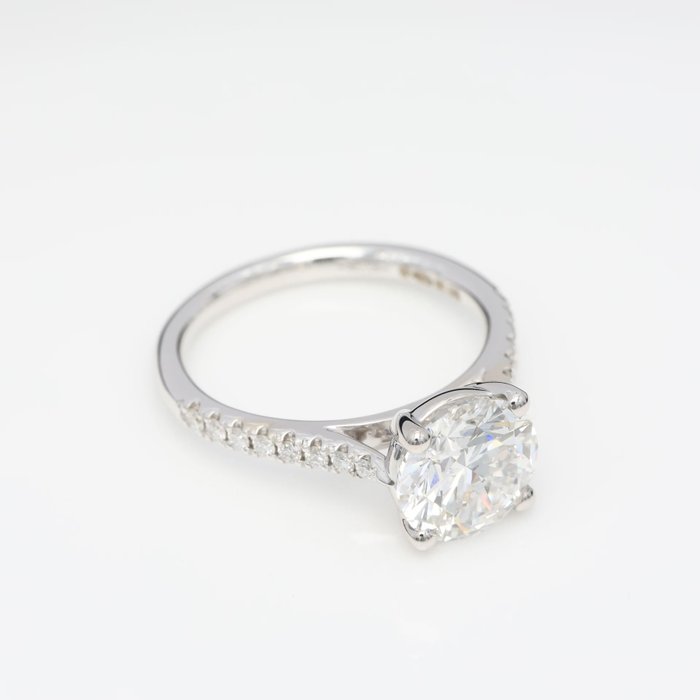 Ring - 18 kraat Hvidguld -  2.70ct. tw. Diamant (Laboratoriedyrket) - Diamant - Runde F-VS2