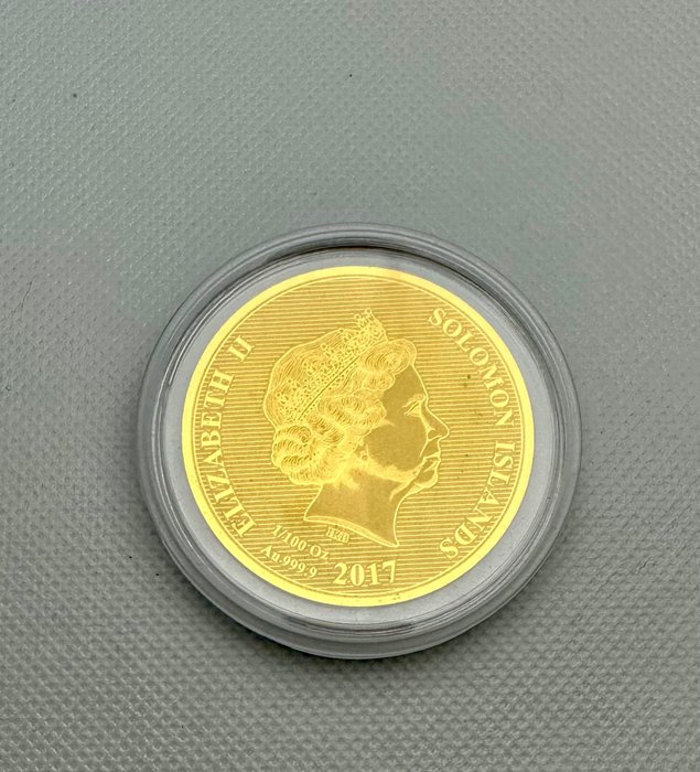 Salomonøerne. 10 Dollars 2017 USA Brasher Doubloon 1787, 1/100 Oz (.999) Proof  (Ingen mindstepris)