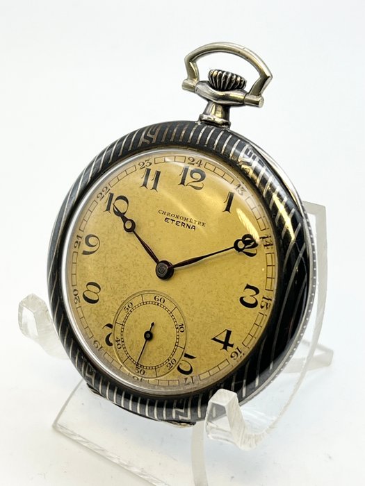 Eterna Chronometre . Argento Niellato . 1920 . Ottime condizioni - 1901-1949