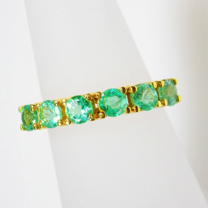 Ring - 14 karat Gulguld -  1.80ct. tw. Smaragd - Vidunderlig Emeralds Ring