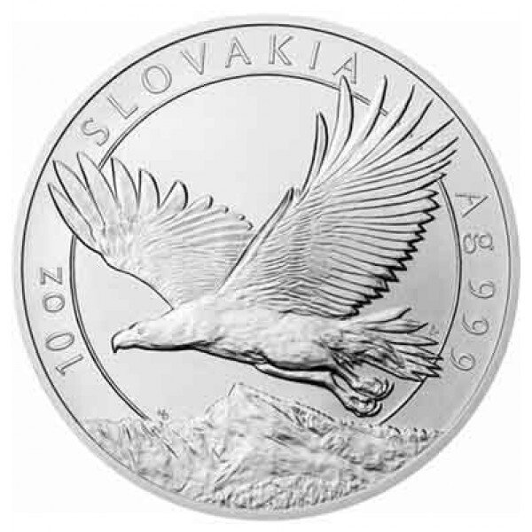 Niue. 2023 10 oz $25 NZD Silver Slovak Eagle Coin BU (In Capsule)