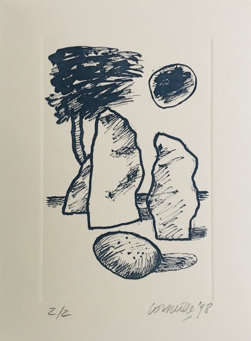 Corneille (1922-2010) - Menhirs - Lithographie originale signée