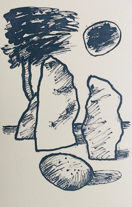 Corneille (1922-2010) - Menhirs - Lithographie originale signée