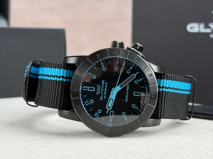 Glycine - Airman Blue - Worldtimer Date - Ingen mindstepris - GL1035 - Mænd - 2011-nu