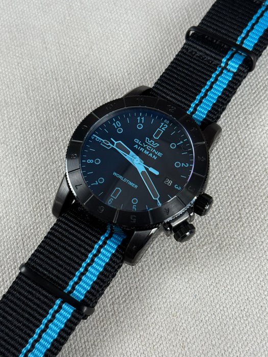 Glycine - Airman Blue - Worldtimer Date - Ingen mindstepris - GL1035 - Mænd - 2011-nu