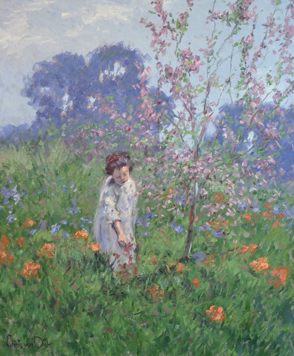 Chris van Dijk  (1952) Impressionist - " Fleur d'Oranger  "