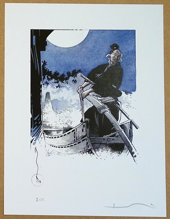 Michetz - 1 Offset Print - Kogaratsu - La barque sous la lune