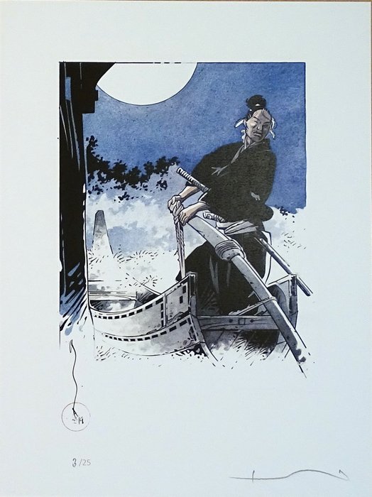 Michetz - 1 Offset Print - Kogaratsu - La barque sous la lune